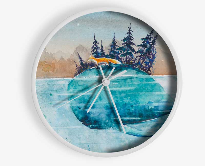 Whale Island Clock - Wallart-Direct UK