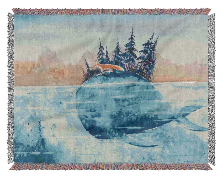 Whale Island Woven Blanket