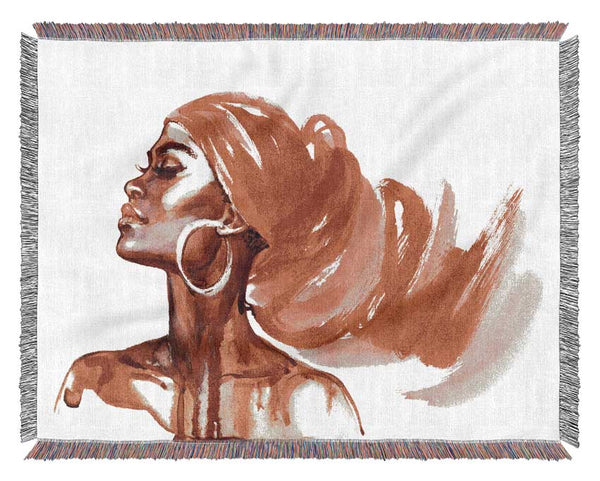 Red Head Scarf Woven Blanket