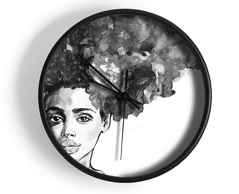 Watercolour Hairstyle Clock - Wallart-Direct UK