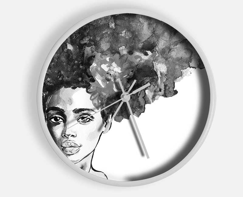 Watercolour Hairstyle Clock - Wallart-Direct UK