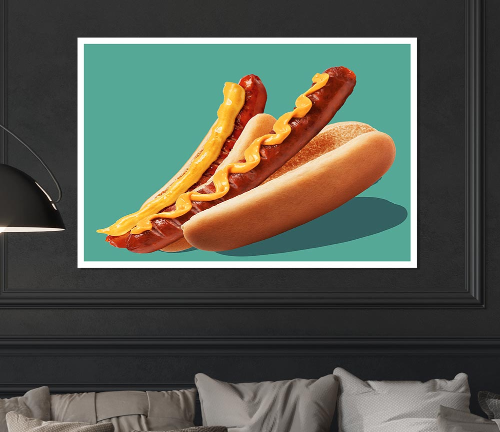 Hot Diggidy Dog Print Poster Wall Art