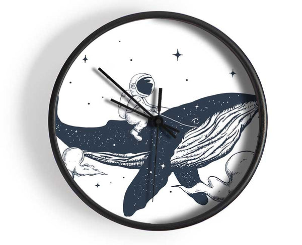 Astronaught On A Whale Clock - Wallart-Direct UK