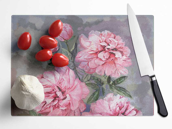 The Pink Carnation Glass Chopping Board