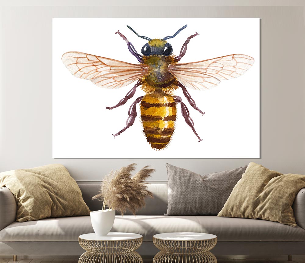 Watercolour Bee Print Poster Wall Art