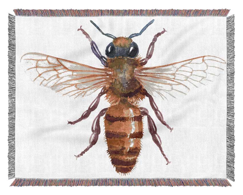 Watercolour Bee Woven Blanket