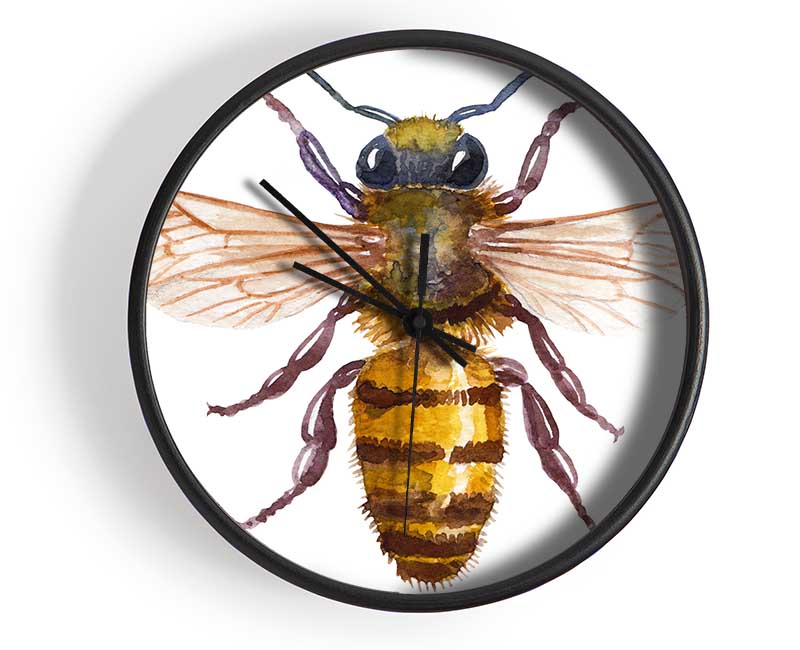 Watercolour Bee Clock - Wallart-Direct UK