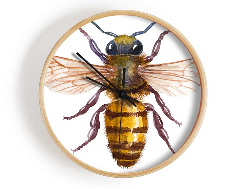 Watercolour Bee Clock - Wallart-Direct UK