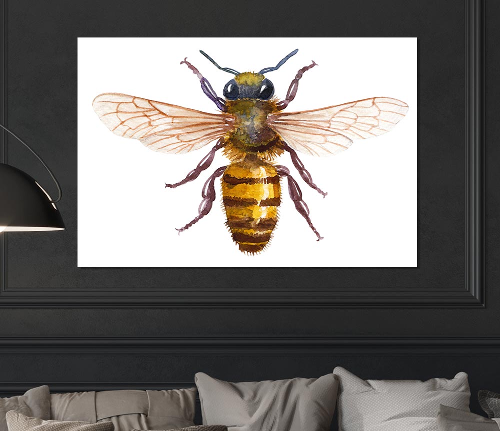 Watercolour Bee Print Poster Wall Art