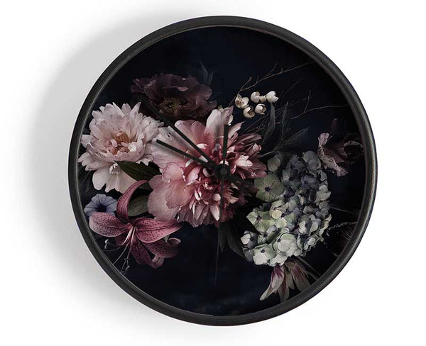 Flower Arrangement Darkness Clock - Wallart-Direct UK