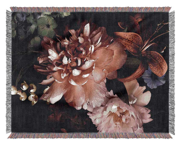 Flower Arrangement Dusk Woven Blanket