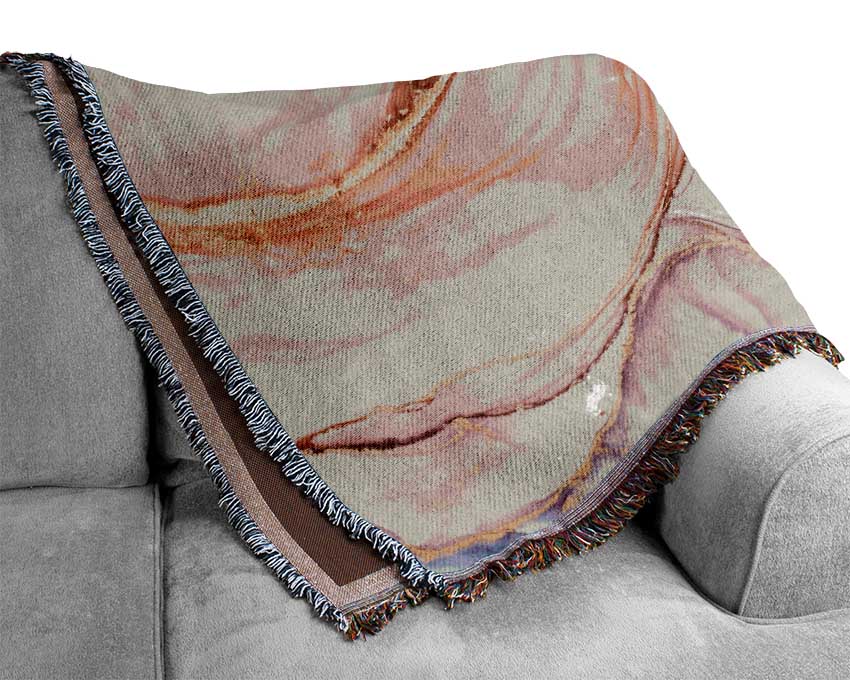 Oil Paint Pink And Gold Woven Blanket