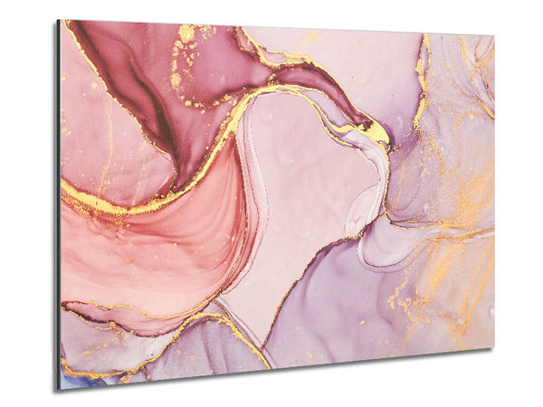 Oil Paint Pink And Gold Metal Print