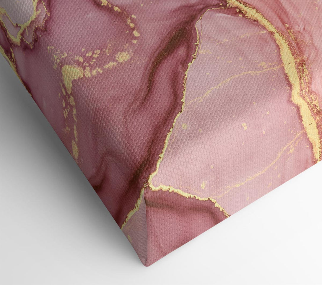  A Canvas Print of Oil Paint Pink And Gold Canvas Wall Art