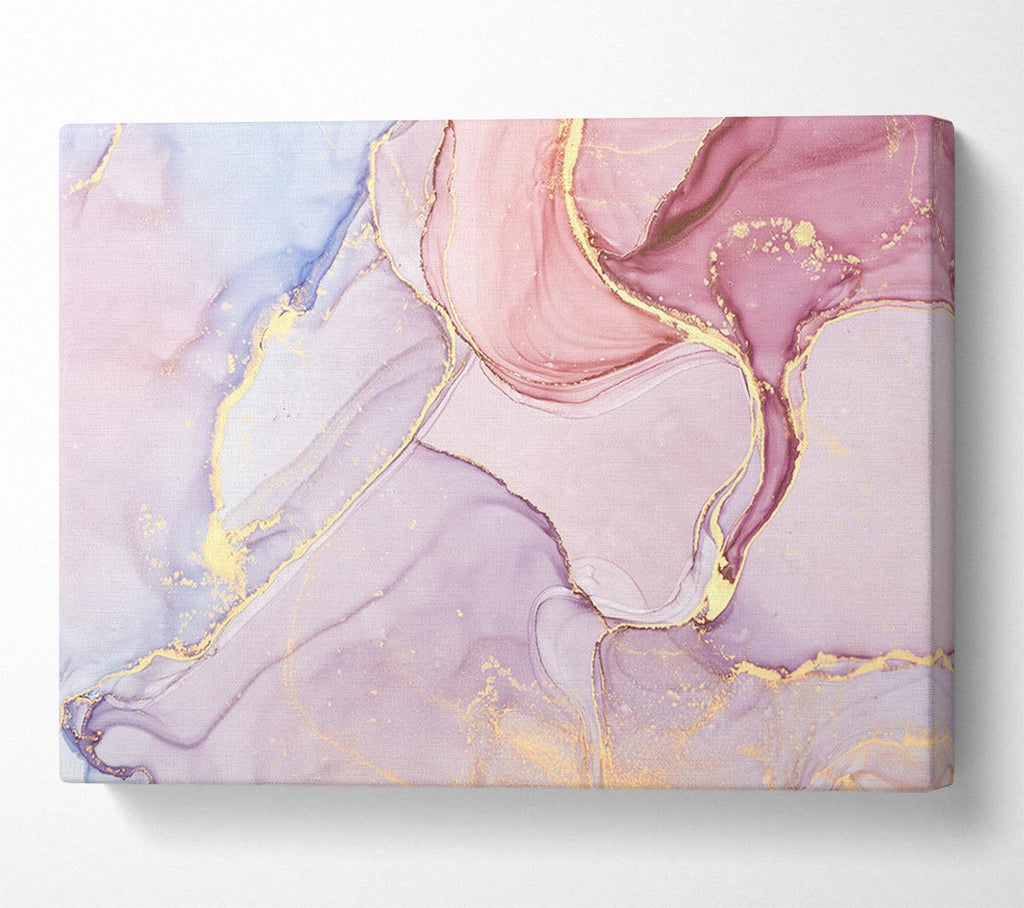 Picture of Oil Paint Lilac And Gold Canvas Print Wall Art