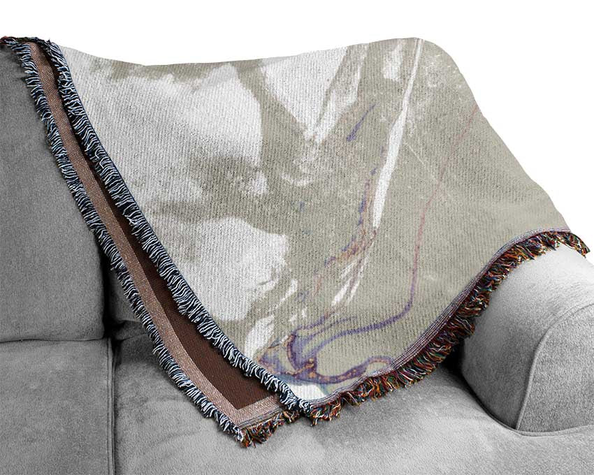 Oil Paint Lilac And Gold Woven Blanket