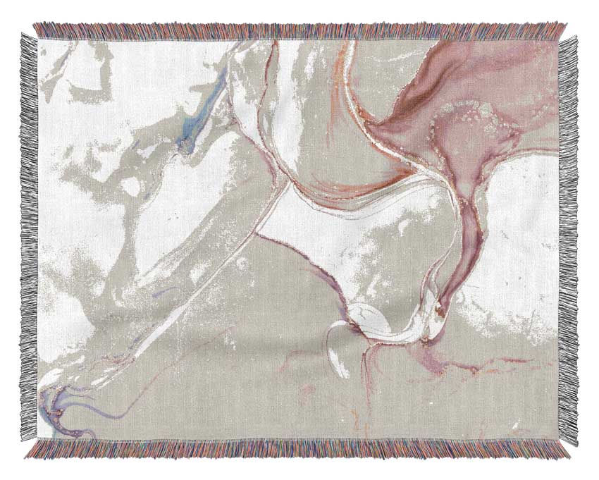 Oil Paint Lilac And Gold Woven Blanket