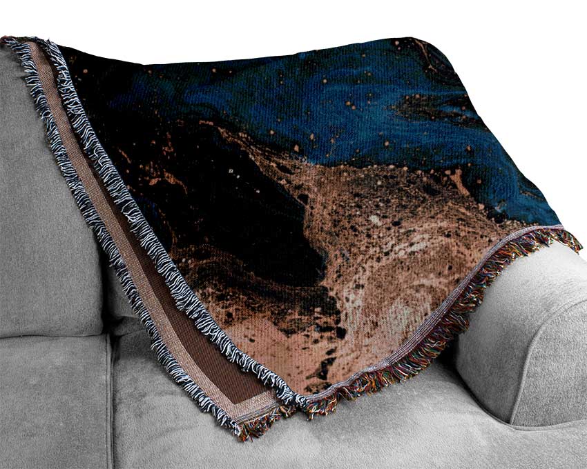 Ocean Oils And Bronze Woven Blanket