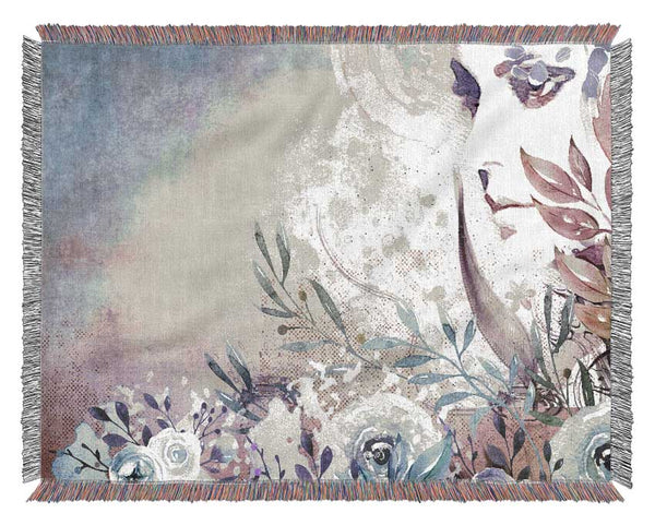 Floral Watercolour Woman Woven Blanket