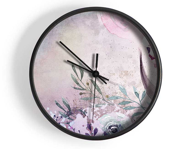 Floral Watercolour Woman Clock - Wallart-Direct UK