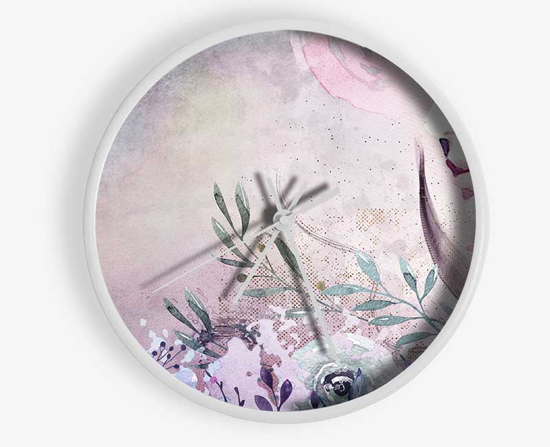 Floral Watercolour Woman Clock - Wallart-Direct UK