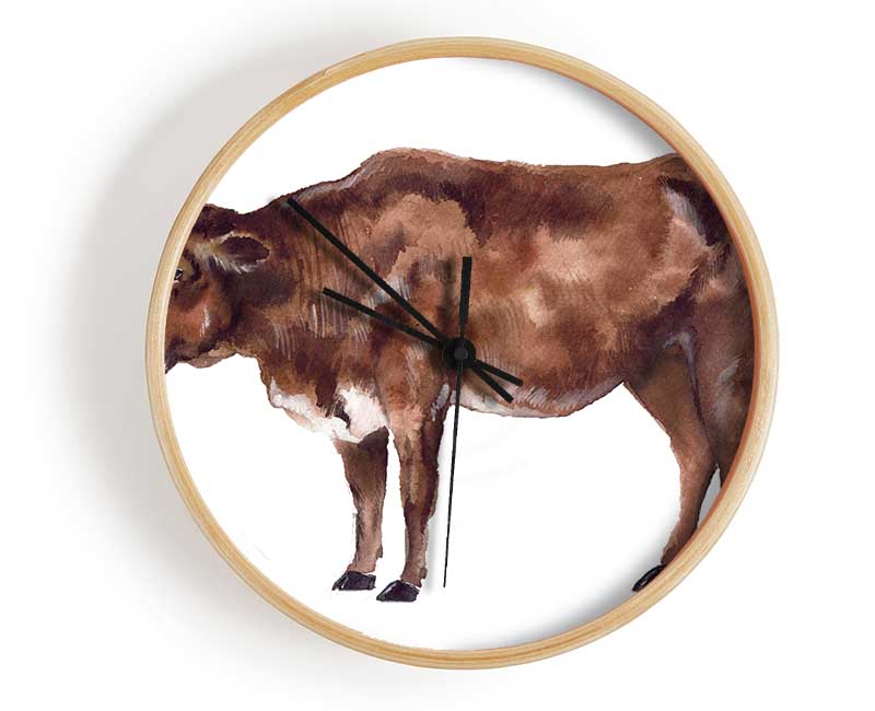 Big Brown Cow Clock - Wallart-Direct UK