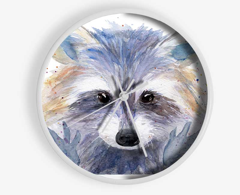 Watercolour Raccoon Clock - Wallart-Direct UK