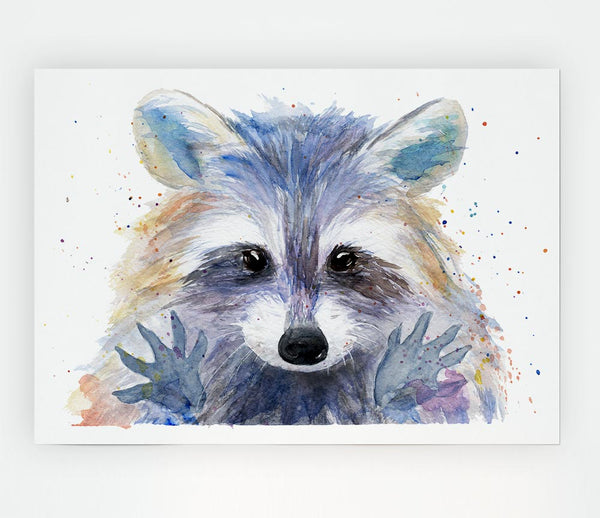 Watercolour Raccoon Print Poster Wall Art
