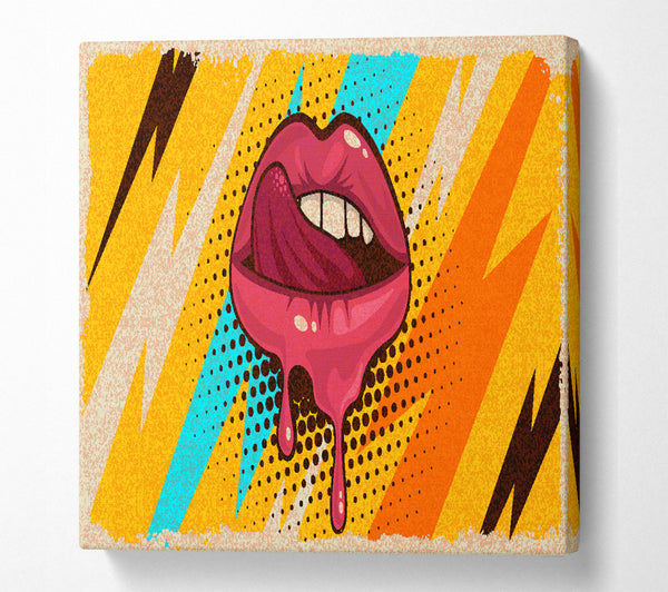 A Square Canvas Print Showing Lips Of Lightning Square Wall Art