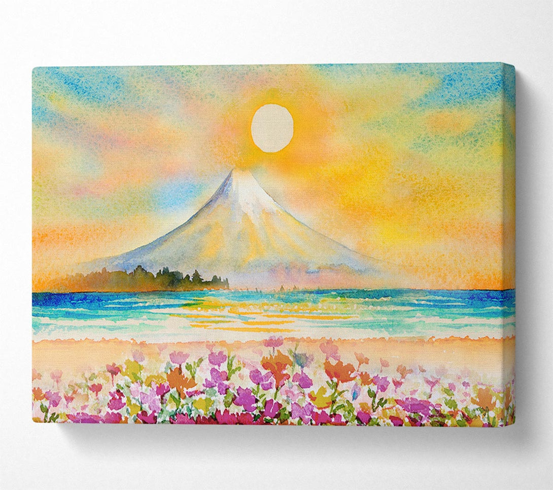  A Canvas Print of Sun Over The Volcano Canvas Wall Art