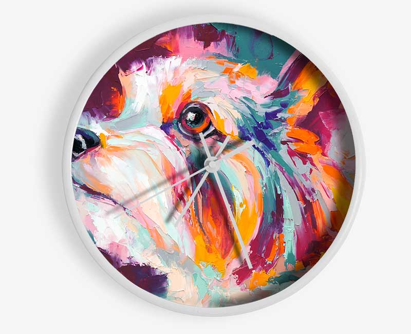 Vibrant Yorkshire Terrier Clock - Wallart-Direct UK