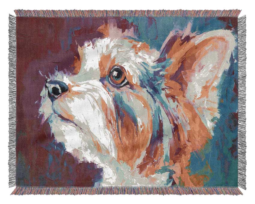 Vibrant Yorkshire Terrier Woven Blanket