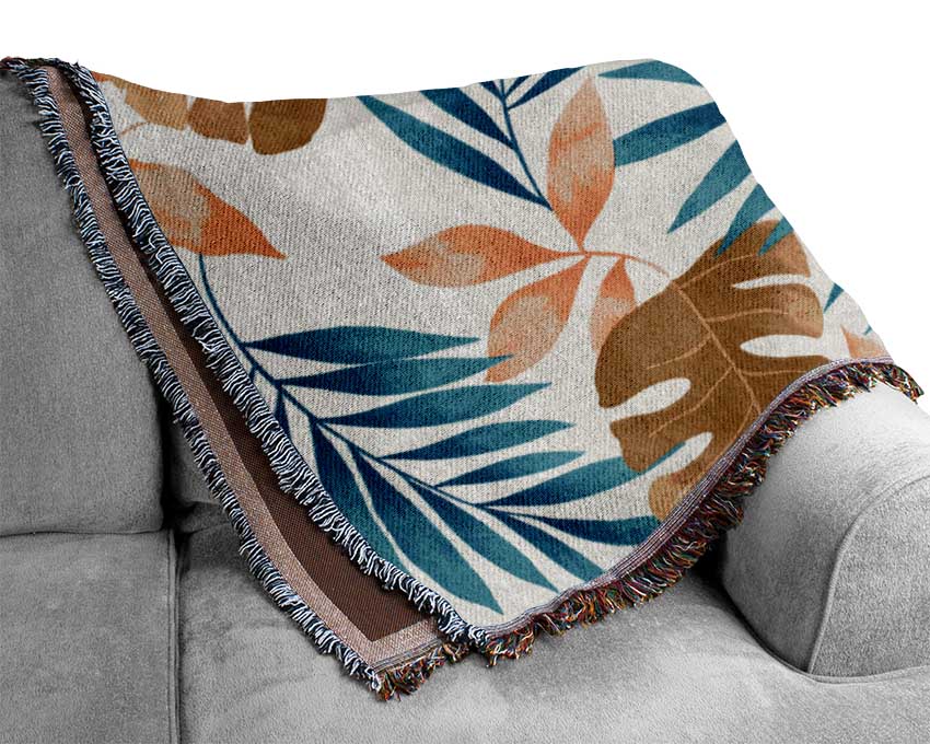 Modern Palm Leaves Woven Blanket
