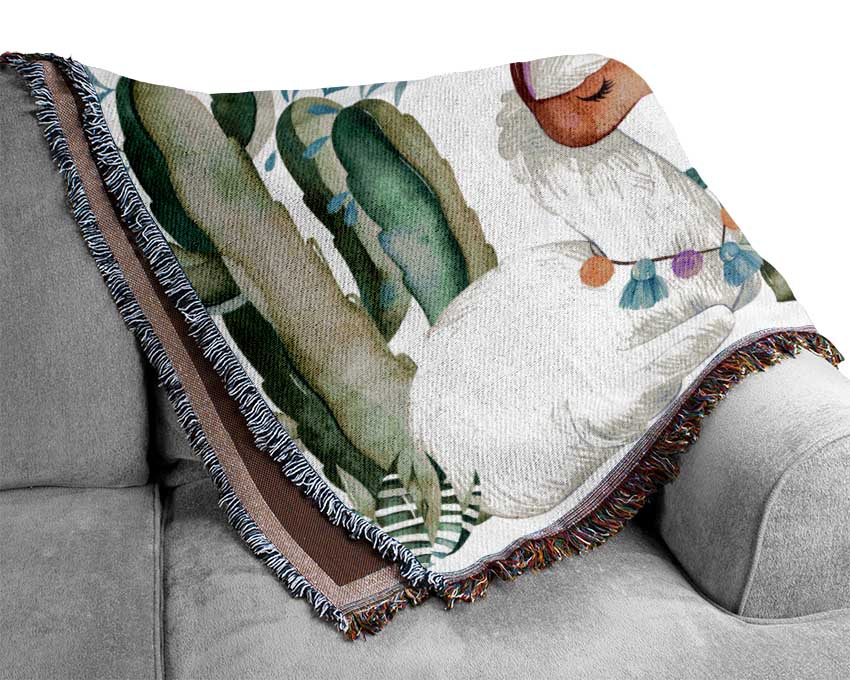 Llama Nursery Woven Blanket