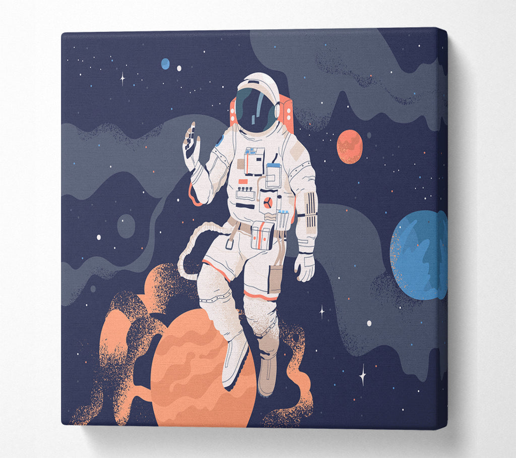 A Square Canvas Print Showing Space Man Of The Universe Square Wall Art