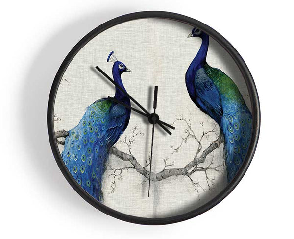 The Peacock Duo Clock - Wallart-Direct UK