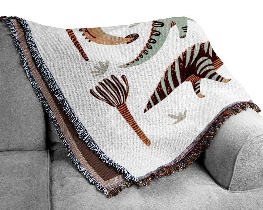 The Dinosaur Gathering Woven Blanket