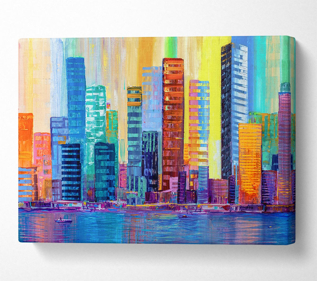 Picture of Warm And Cool City Lights Canvas Print Wall Art