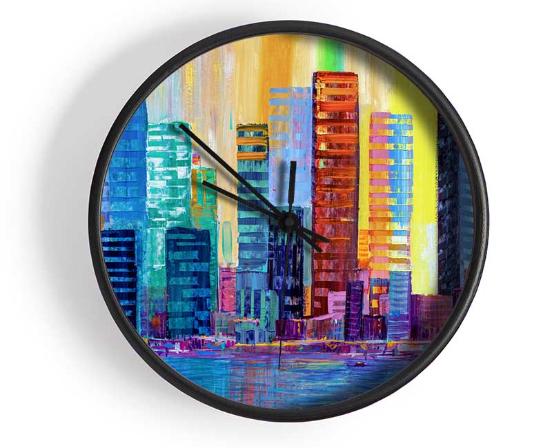 Warm And Cool City Lights Clock - Wallart-Direct UK