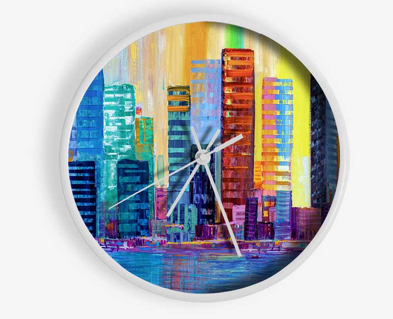 Warm And Cool City Lights Clock - Wallart-Direct UK