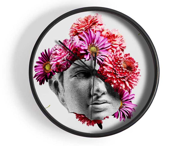 Floral Greek Face Clock - Wallart-Direct UK