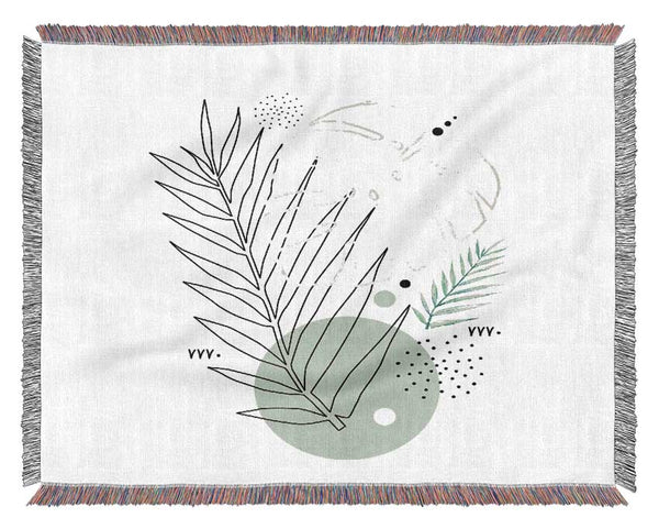 Fern Line Drawing Woven Blanket