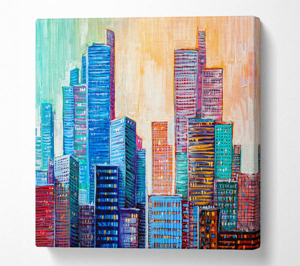A Square Canvas Print Showing The Blues City Square Wall Art