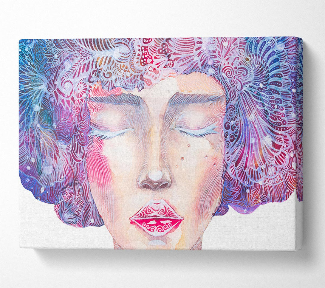 Picture of The Pretty Watercolour Face Canvas Print Wall Art