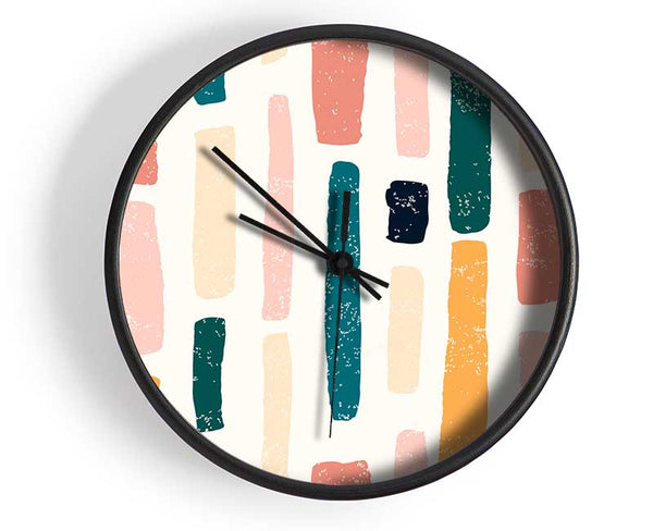 Lines Of Pastel Clock - Wallart-Direct UK