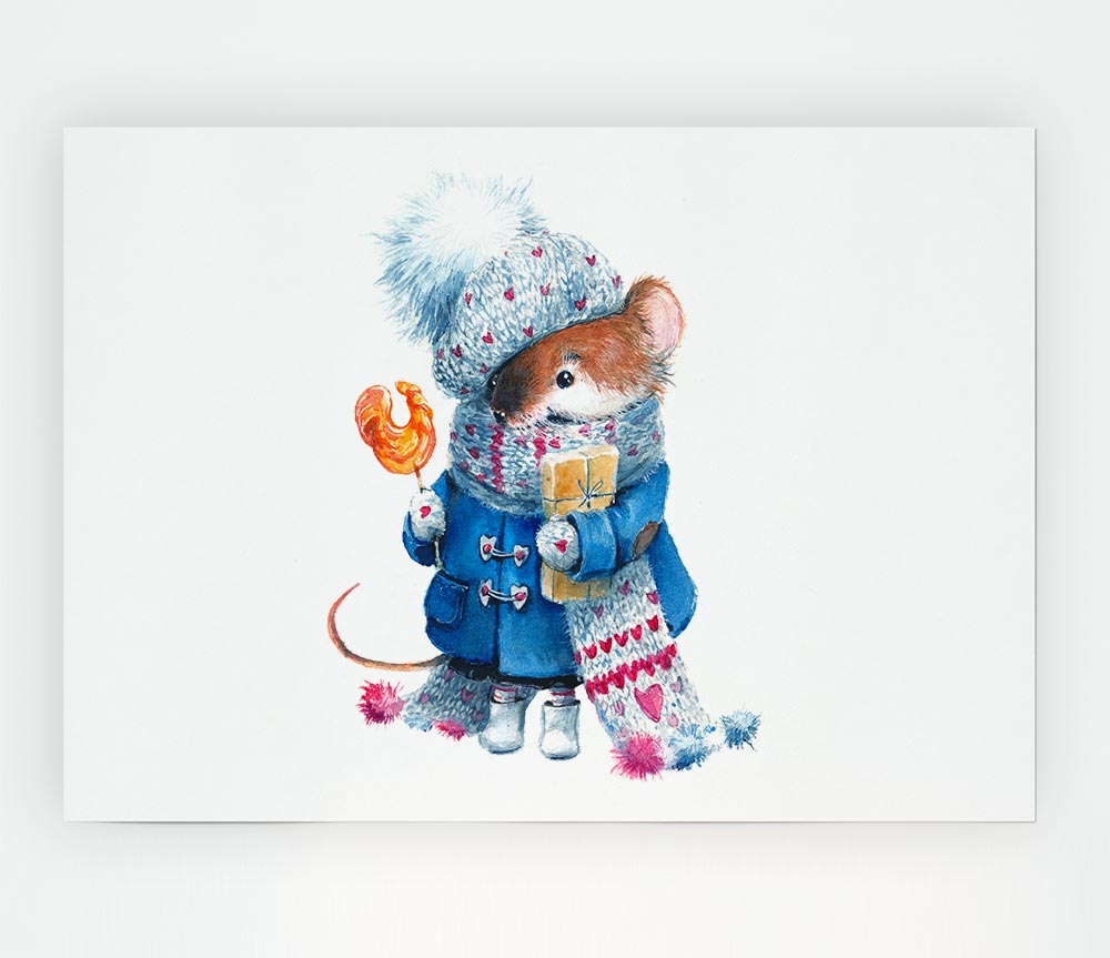 Watercolour Mouse Print Poster Wall Art