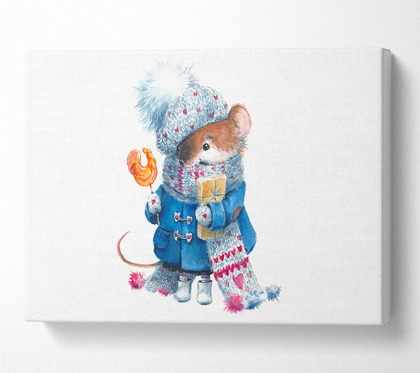  A Canvas Print of Watercolour Mouse Canvas Wall Art