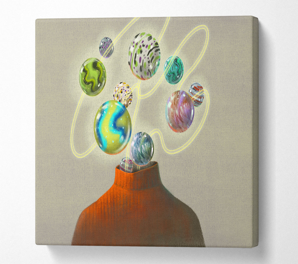 A Square Canvas Print Showing Head Of The Universe Square Wall Art