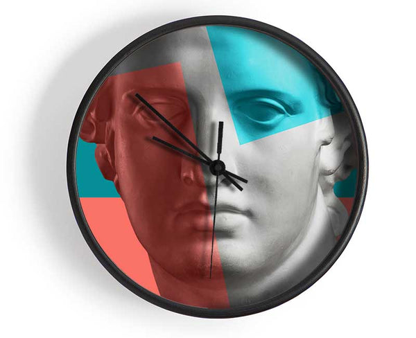 Greek Head Of Colour Clock - Wallart-Direct UK