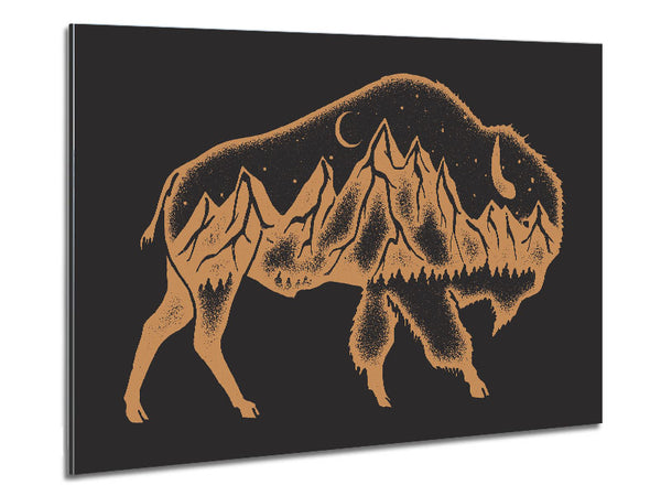 Night Bison Metal Print